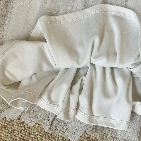 Knit Works Denim Cifon Flared Girls Dress 12 Knitworks Blue White - Picture 9 of 9